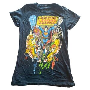 DC Black Superhero Graphic Tee Short Sleeve